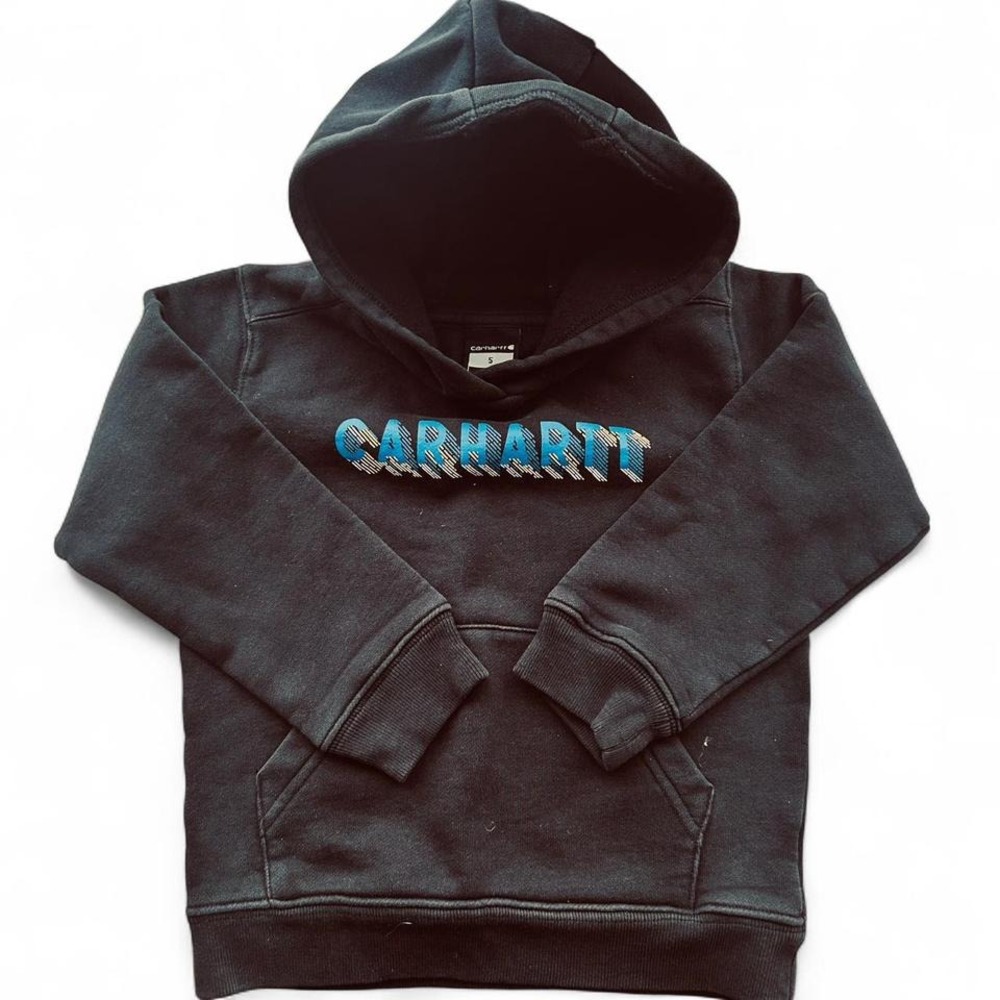 Carhartt boys sweatshirt size 5T black hooded warm winter‎